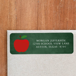 Schoolleraar Groen Chalkboard Return Address Etiket