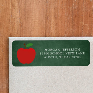 Schoolleraar Groen Chalkboard Return Address Etiket