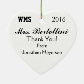 Schoolleraar - Hartelijk dank Keramisch Ornament (Achterkant)