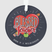 Schoolleraar hartpotlood Apple Custom Ornament (achterkant)