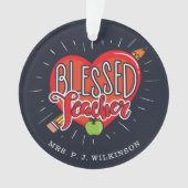 Schoolleraar hartpotlood Apple Custom Ornament (voorkant)