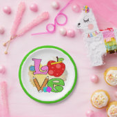 Schoolleraar liefdesonderwijs leraar leerlingenkin papieren bordje (Feest)