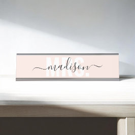 Schoolleraar Mrs Calligraphy Bureau Naambordje