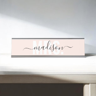 Schoolleraar Mrs Calligraphy Bureau Naambordje