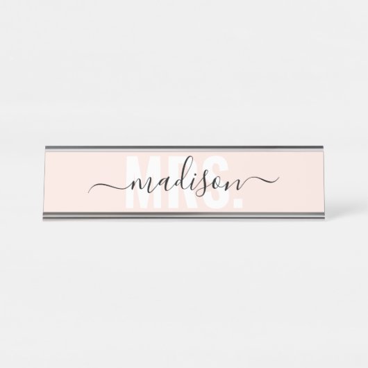 Schoolleraar Mrs Calligraphy Bureau Naambordje (Voorkant)