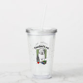 Schoolleraar Oude Engelse schapenhond (grijs 1) Acryl Drinkbeker (Achterkant)