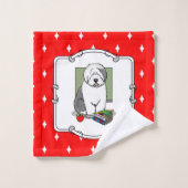 Schoolleraar Oude Engelse schapenhond (grijs 1) Bad Handdoek (Wasdoekje)