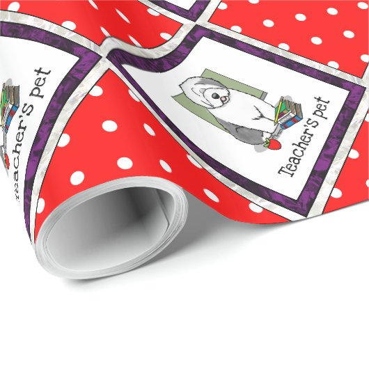 Schoolleraar Oude Engelse schapenhond (grijs 1) Cadeaupapier (Rol Hoek)