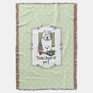 Schoolleraar Oude Engelse schapenhond (grijs 1) Deken