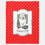 Schoolleraar Oude Engelse schapenhond (grijs 1) Fleece Deken (Voorkant)