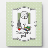 Schoolleraar Oude Engelse schapenhond (grijs 1) Fotoplaat (Voorkant)