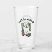 Schoolleraar Oude Engelse schapenhond (grijs 1) Glas (Achterkant)