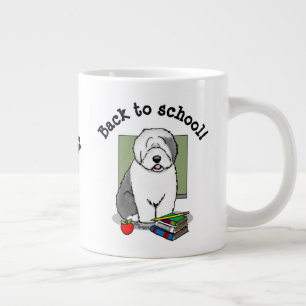 Schoolleraar Oude Engelse schapenhond (grijs 1) Grote Koffiekop