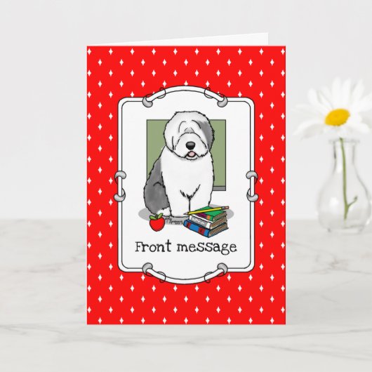Schoolleraar Oude Engelse schapenhond (grijs 1) Kaart (Kleine Plant)