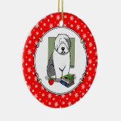 Schoolleraar Oude Engelse schapenhond (grijs 1) Keramisch Ornament (Rechts)