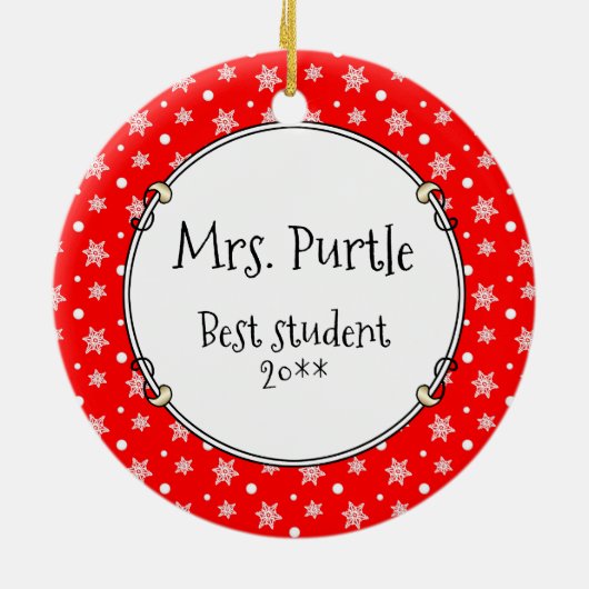 Schoolleraar Oude Engelse schapenhond (grijs 1) Keramisch Ornament (Achterkant)