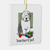 Schoolleraar Oude Engelse schapenhond (grijs 1) Keramisch Ornament (Rechts)