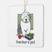 Schoolleraar Oude Engelse schapenhond (grijs 1) Keramisch Ornament (Links)