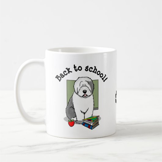 Schoolleraar Oude Engelse schapenhond (grijs 1) Koffiemok (Links)