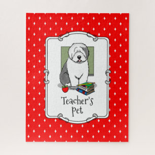Schoolleraar Oude Engelse schapenhond (grijs 1) Legpuzzel