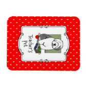 Schoolleraar Oude Engelse schapenhond (grijs 1) Magneet (Horizontaal)