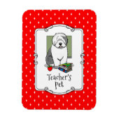 Schoolleraar Oude Engelse schapenhond (grijs 1) Magneet (Verticaal)