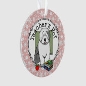 Schoolleraar Oude Engelse schapenhond (grijs 1) Ornament (voorkant)