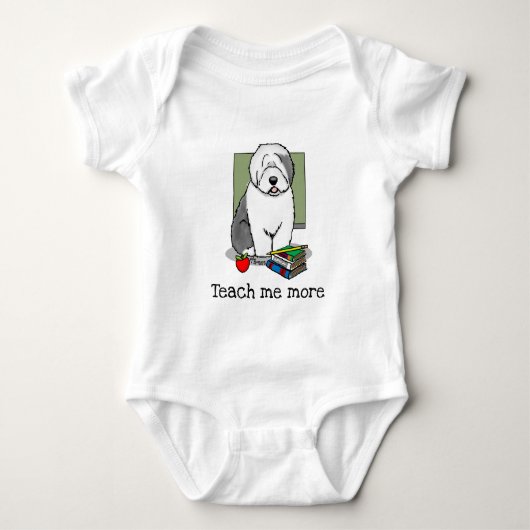 Schoolleraar Oude Engelse schapenhond (grijs 1) Romper (Voorkant)