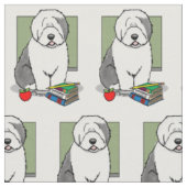 Schoolleraar Oude Engelse schapenhond (grijs 1) Stof (Close Up)