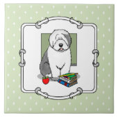 Schoolleraar Oude Engelse schapenhond (grijs 1) Tegeltje (Voorkant)