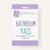Schoolleraar paarse badkamer badge (Voorkant)