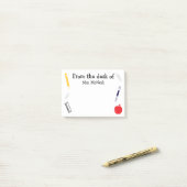 Schoolleraar Pencil Apple Paperclip Post-it® Notes (Op bureau)