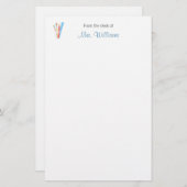 Schoolleraar penseel briefpapier (Voorkant / Achterkant)