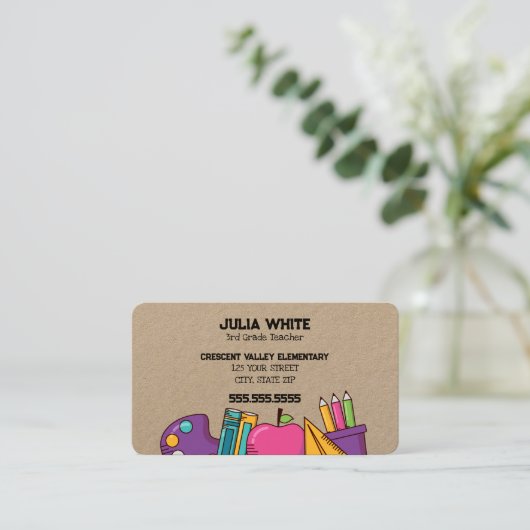 Schoolleraar PTA Visitekaartje (Staand voorkant)