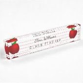 Schoolleraar Red Apple Ruled Lined Naambordje