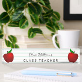 Schoolleraar Red Apple Ruled Lined Naambordje