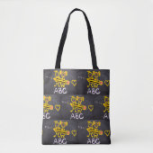 Schoolleraar Student Schattige ABC Canvas tas (Voorkant)