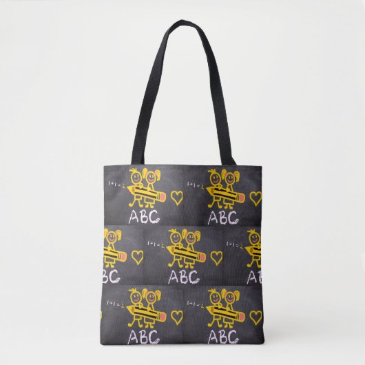 Schoolleraar Student Schattige ABC Canvas tas (Voorkant)