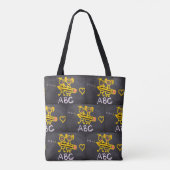 Schoolleraar Student Schattige ABC Canvas tas (Achterkant)
