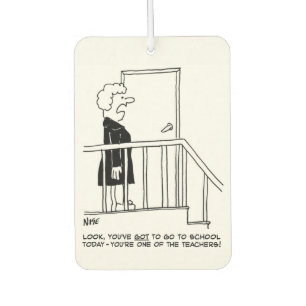 Schoolleraar wil niet naar school gaan luchtverfrisser