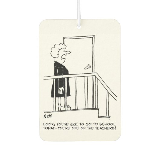 Schoolleraar wil niet naar school gaan luchtverfrisser (Voorkant)