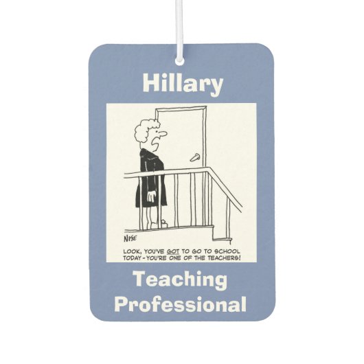 Schoolleraar wil niet naar school gaan luchtverfrisser (Voorkant)