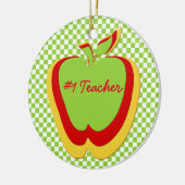 Schoolleraar's kleurrijke appels Gift Keramisch Ornament (Links)