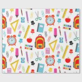 Schoolleraarspatroon kleurrijk cadeaupapier (Vlak)