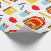 Schoolleraarspatroon kleurrijk cadeaupapier (Hoek)