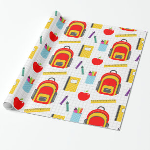 Schoolleraarspatroon kleurrijk cadeaupapier