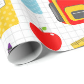 Schoolleraarspatroon kleurrijk cadeaupapier (Rol Hoek)