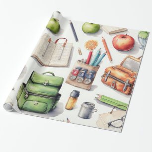 Schoolleraarspatroon kleurrijk cadeaupapier