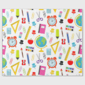 Schoolleraarspatroon kleurrijk cadeaupapier (Vlak)