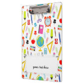 Schoolleraarspatroon kleurrijk klembord (Links)